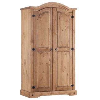 An Image of Corona Pine Curved Top Wardrobe Brown