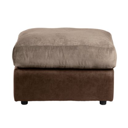 An Image of Blake Fabric Combo Footstool Chocolate (Brown)