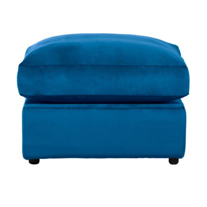 An Image of Blake Velvet Footstool Champagne