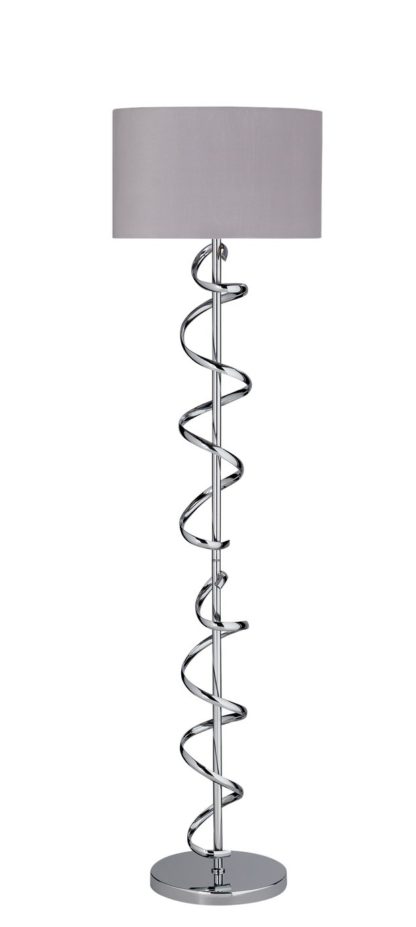 An Image of Argos Home Sculptural Swirl Floor Lamp - Grey