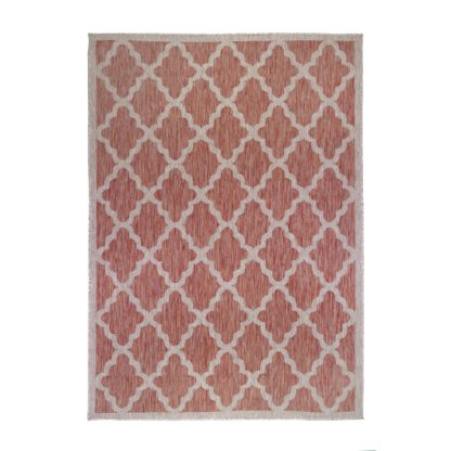 An Image of Padua Geometric Indoor Outdoor Rug Red