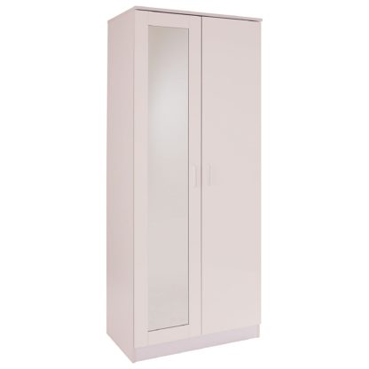 An Image of Ottawa 2 Door Mirrored Wardrobe White White