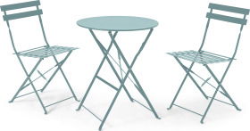 An Image of 2 Seat Garden Folding Bistro Set, Sage Green