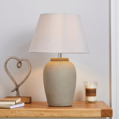 An Image of Cadoc Large Concrete Table Lamp Grey