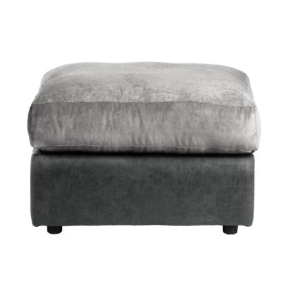 An Image of Blake Fabric Combo Footstool Chocolate (Brown)