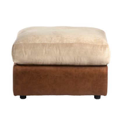 An Image of Blake Fabric Combo Footstool Chocolate (Brown)