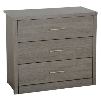 An Image of Lennon Grey 3 Drawer Chest Black