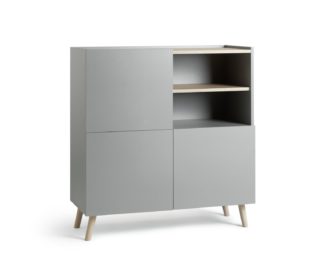 An Image of Habitat Skandi 3 Door Sideboard - Grey Two Tone