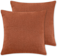 An Image of Adra Set of 2 100% Linen Cushions, 50 x 50cm, Burnt Sienna