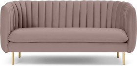 An Image of Helma 2 Seater Sofa, Pearl Pink Velvet