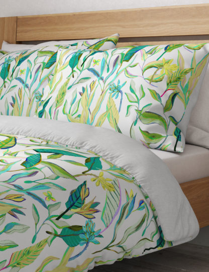 An Image of M&S Pure Cotton Leaf Bedding Set