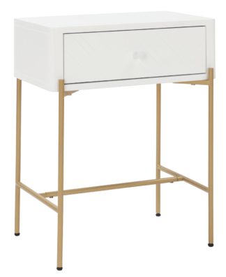 An Image of Habitat Barcelona 1 Drawer Bedside Table - White