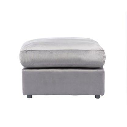 An Image of Blake Velvet Footstool Champagne