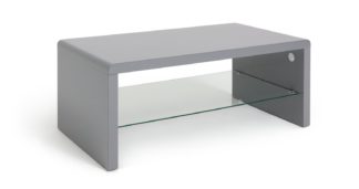 An Image of Habitat Sleigh Coffee Table - Gloss Grey