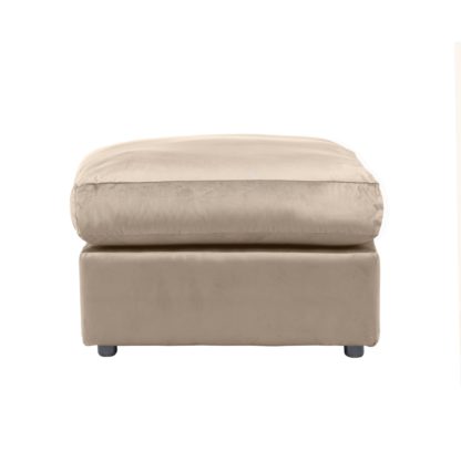 An Image of Blake Velvet Footstool Champagne