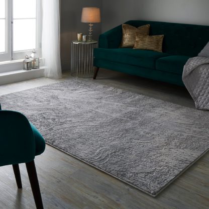 An Image of Arissa Rug Silver and Grey