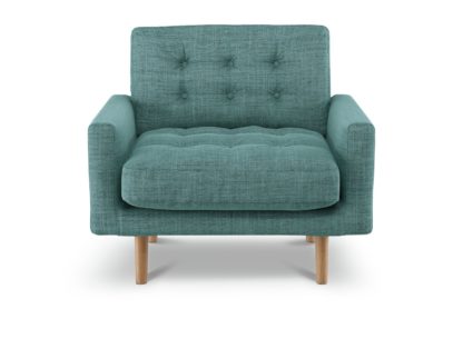 An Image of Habitat Fenner Teal Blue Fabric Armchair