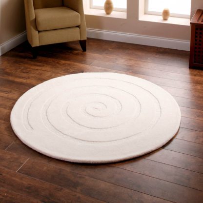 An Image of Spiral Circle Rug Yellow