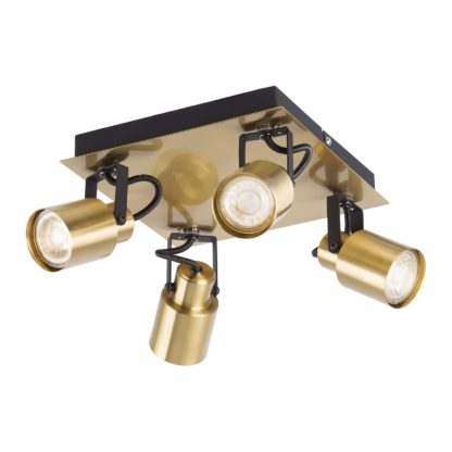 An Image of Lucy 4 Lamp Spotlight, Bar. Gold/Black