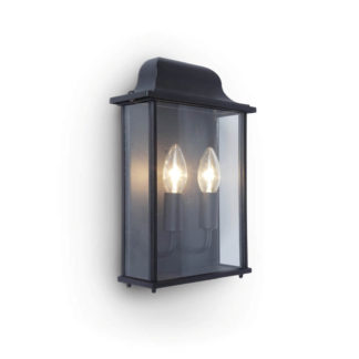 An Image of Lutec Holly Outdoor Wall Lantern In Black