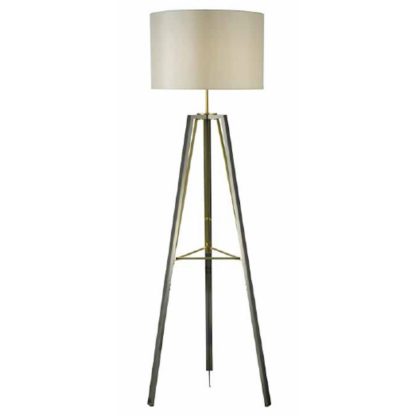 An Image of Devo Metal Tripod Floor Lamp - Black Chrome