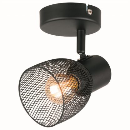 An Image of Emily Single Lamp Spotlight - Black