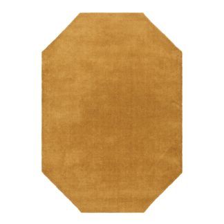 An Image of Boston Wool Border Hexagon Rug Ochre