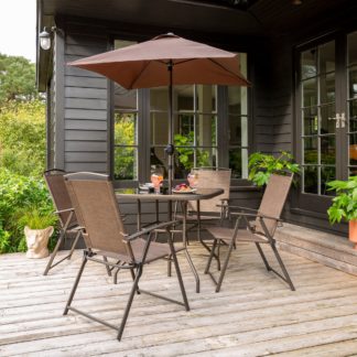 An Image of Helsinki 4 Seater Bronze Dining Set Bronze