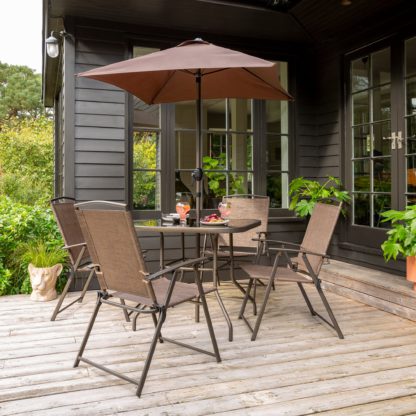 An Image of Helsinki 4 Seater Bronze Dining Set Bronze