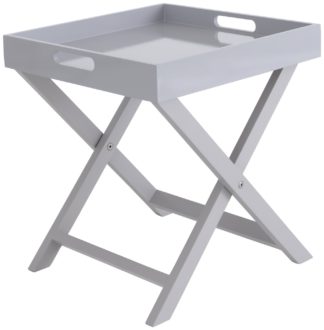 An Image of Habitat Oken Folding Side Table - Grey