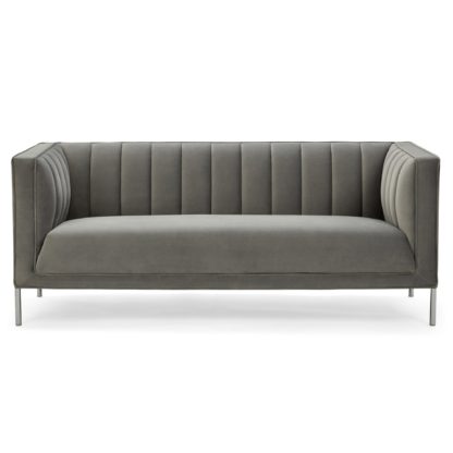 An Image of Bellamy Velvet 2 Seater Sofa - Grey Grey