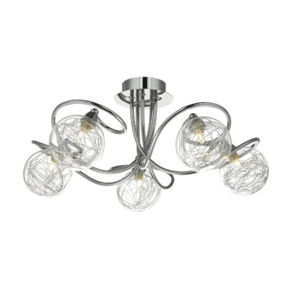 An Image of Lola 5 Arm Semi-Flush Ceiling Light