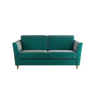 An Image of Greenwich Velvet 2 Seater Sofa Emerald