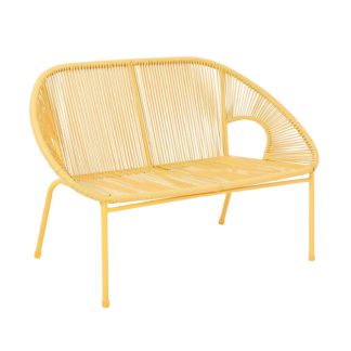 An Image of Homebase Acapulco 2 Seater Garden Bench - Yellow