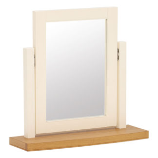 An Image of Carrington Vanity Mirror Ivory and Oak