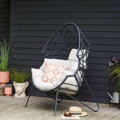 An Image of San Marino Black Pod Chair Black