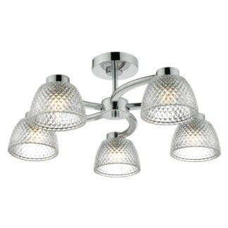 An Image of Eva 5 Light Semi Flush Ceiling Light - Chrome