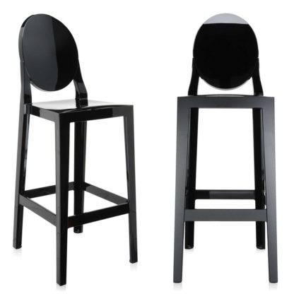 An Image of Pair of Kartell One More Bar Stools, Black