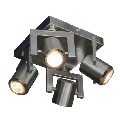 An Image of Yorkie 4 Plate Spotlight - Satin Nickel