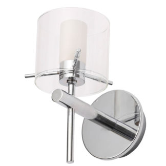 An Image of Gene Clear Cyliner Wall Light - Chrome