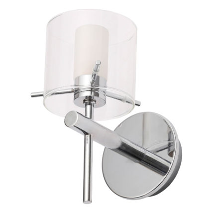 An Image of Gene Clear Cyliner Wall Light - Chrome