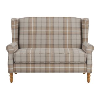 An Image of Oswald Compact 2 Seater Sofa Natural Oswald Wingback