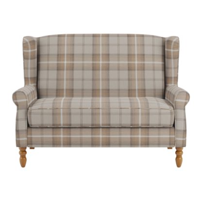 An Image of Oswald Compact 2 Seater Sofa Natural Oswald Wingback