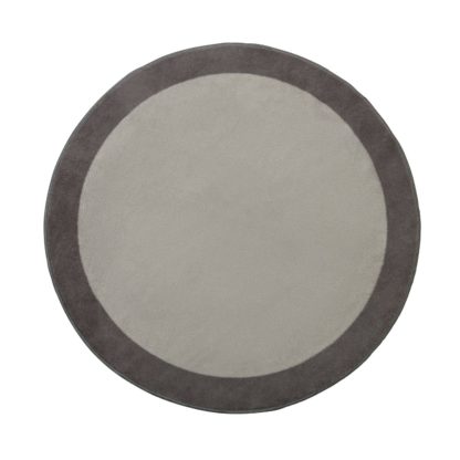 An Image of Habitat Border Circle Rug - 100x100cm - Grey