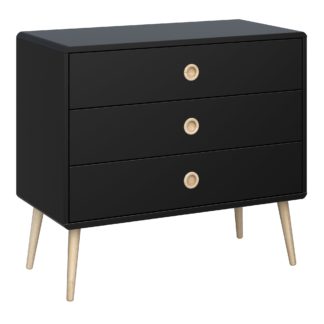 An Image of Softline 3 Drawer Chest Black