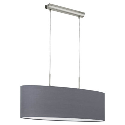 An Image of Eglo Pasteri 2 Light Pendant Light - Grey