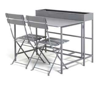 An Image of Habitat Trough 2 Seater Bistro Set - Grey