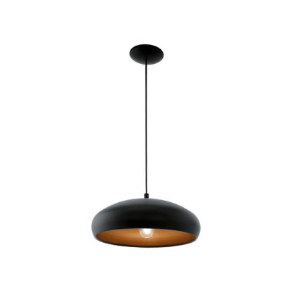 An Image of Eglo Mogano 1 Pendant Light - Black & Copper