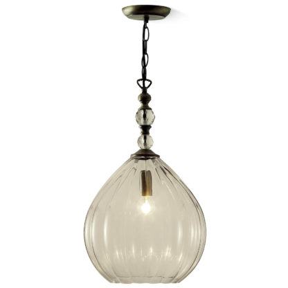 An Image of Beaudesert Glass Pendant Light - Antique Brass