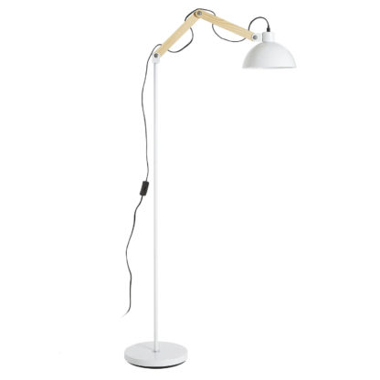 An Image of Blair White Wood Metal Floor Lamp